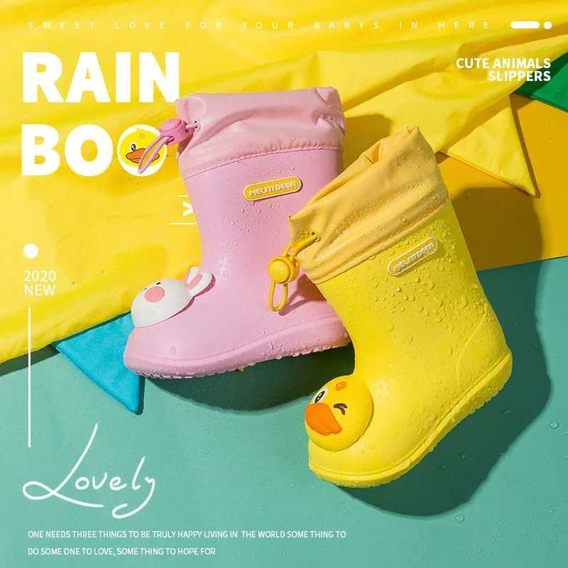 Cute Waterproof Childrens Shoes Childrens Rain Boots Baby Water Shoes No Peculiar Smell Lightweight Rain Boots for Girls Y240810