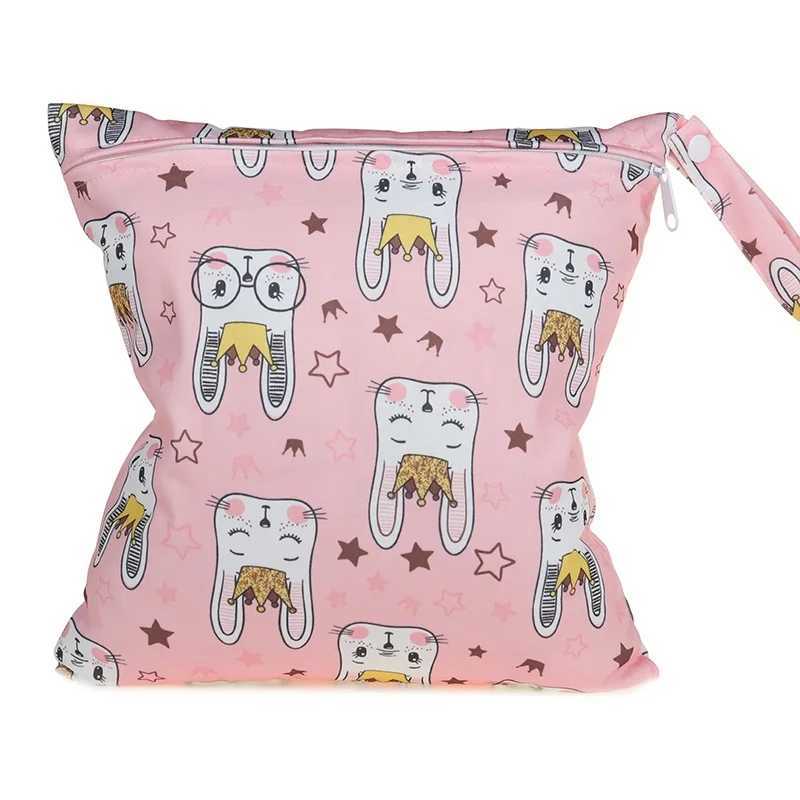 8 cat pattern waterproof wet bag single zipper bag baby diaper storage bag washable diaper wet bag W240812