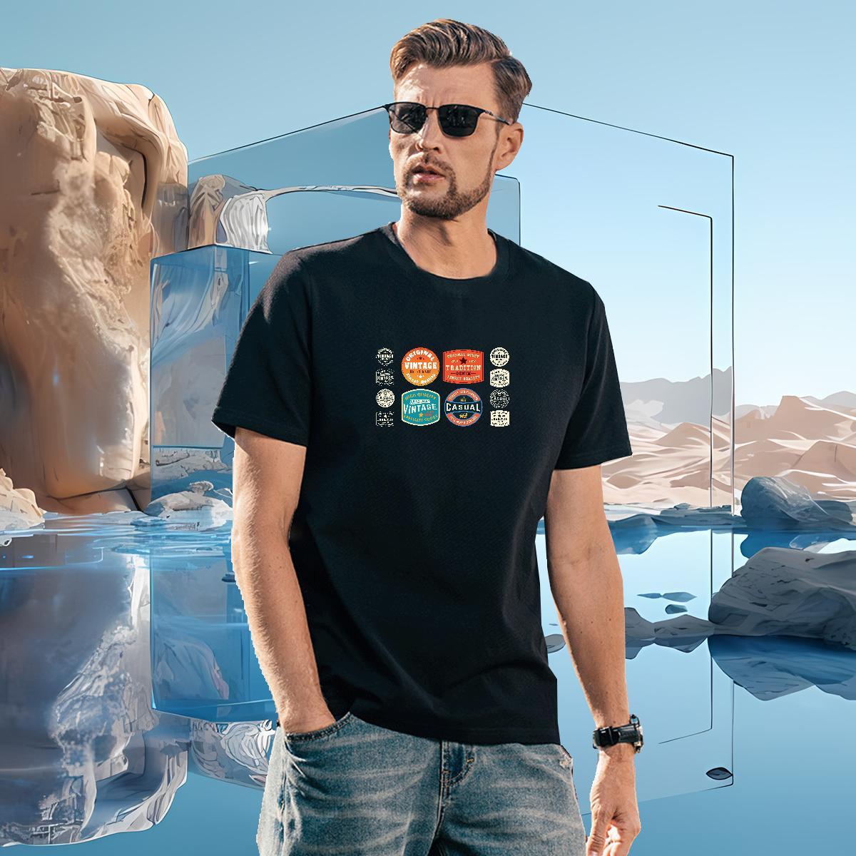 Factory Direct 230g 100% Cotton T Shirt For Man letter Anime Printing Street Men Tshirts Tops Shirt Breathable Crew Neck Soft DIY Anime