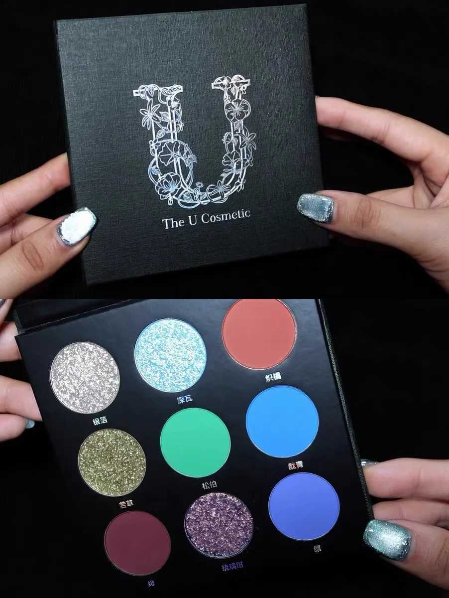 The U Cosmetic 9 Color Eyeshadow Plate Matte Pearl Chameleon Eyeshadow MakeupCL240812