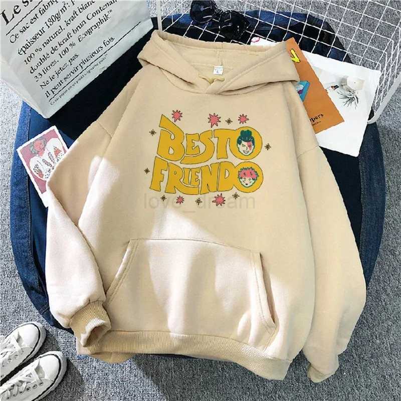 90s Hoodies Men Japanese Anime Besto Friendo Clothes Kawaii Cartoon Streetwear Unisex Hooded Sweatshirts MaleXJ240812