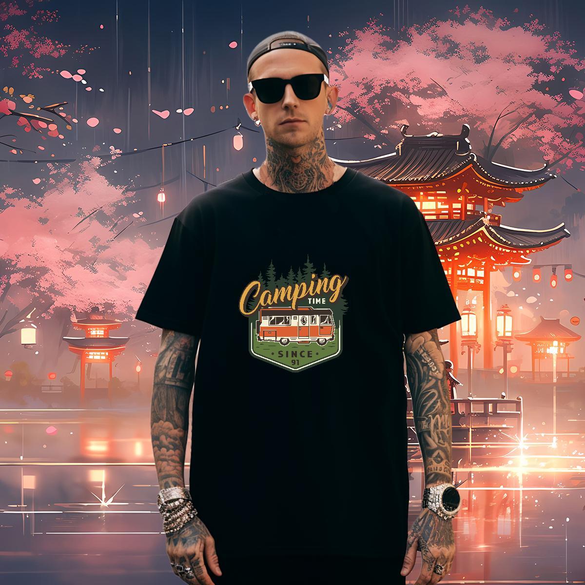 2024 230g 100% Cotton T-Shirts Casual Daily Wear Tshirts Tee Shirt Breathable Short Sleeve TOP Quality DIY Printed