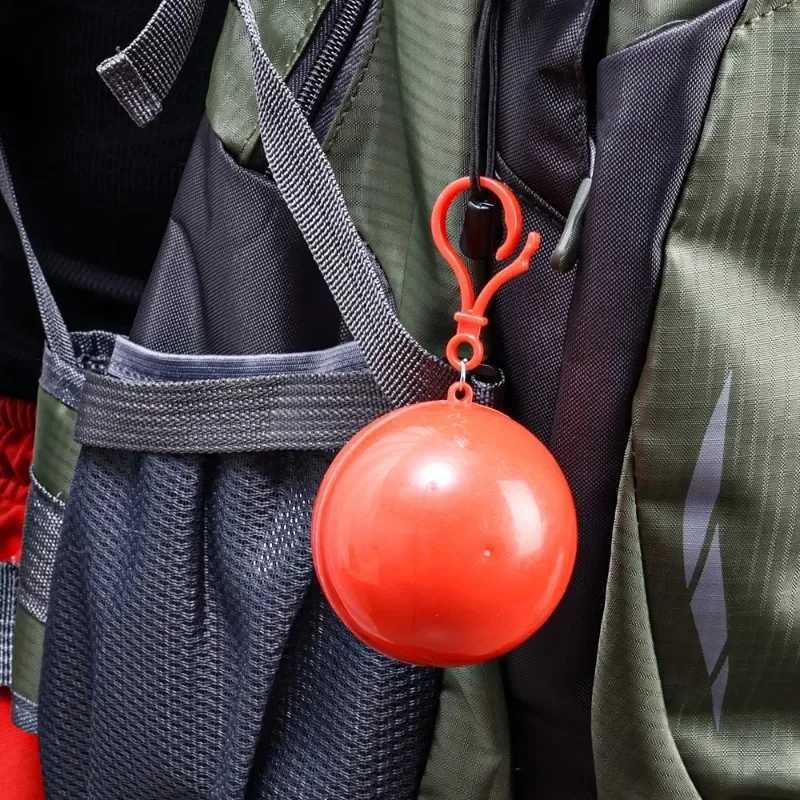 Portable Mini Raincoatball Thicken Disposable Raincoats Cape for Adults Emergency Waterproof Raincoats Ball with Keychain Unisex Y240810