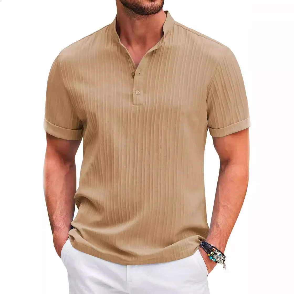 Selling Men Short Sleeve Polo Shirt Turn Down Collar Button Pure Color Top Polo Shirt Summer Casual Comfort Mens Clothing 240812