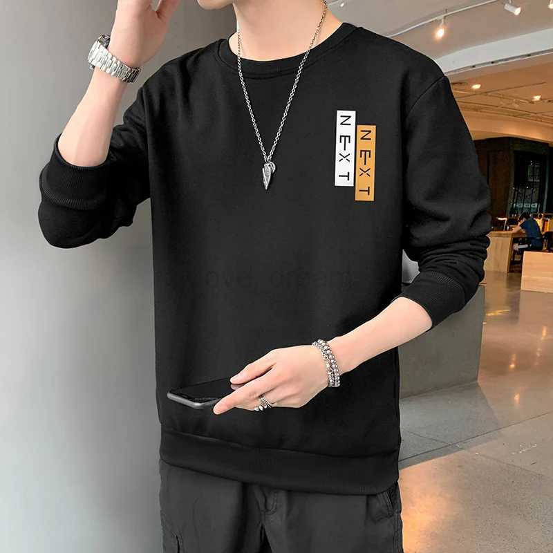 New Autumn and Spring Long sleeved T-shirt for Mens Sweater Underlay Shirt for Mens Round Neck Pullover Sweater for MenXJ240812