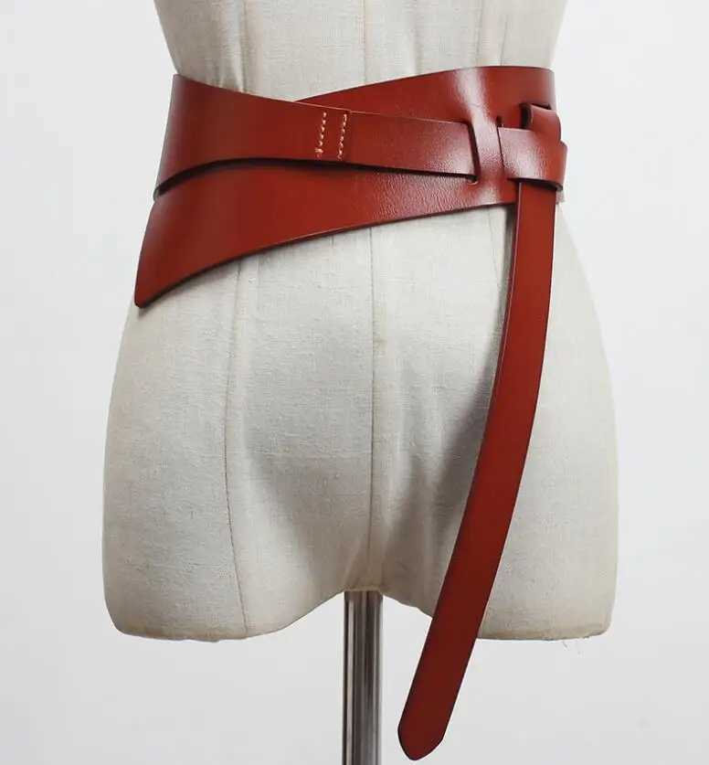 Belts Womens runway fashion genuine leather Cummerbunds womens tight corset belt decoration wide belt R3097 tight corset cincura Y2408108ISS