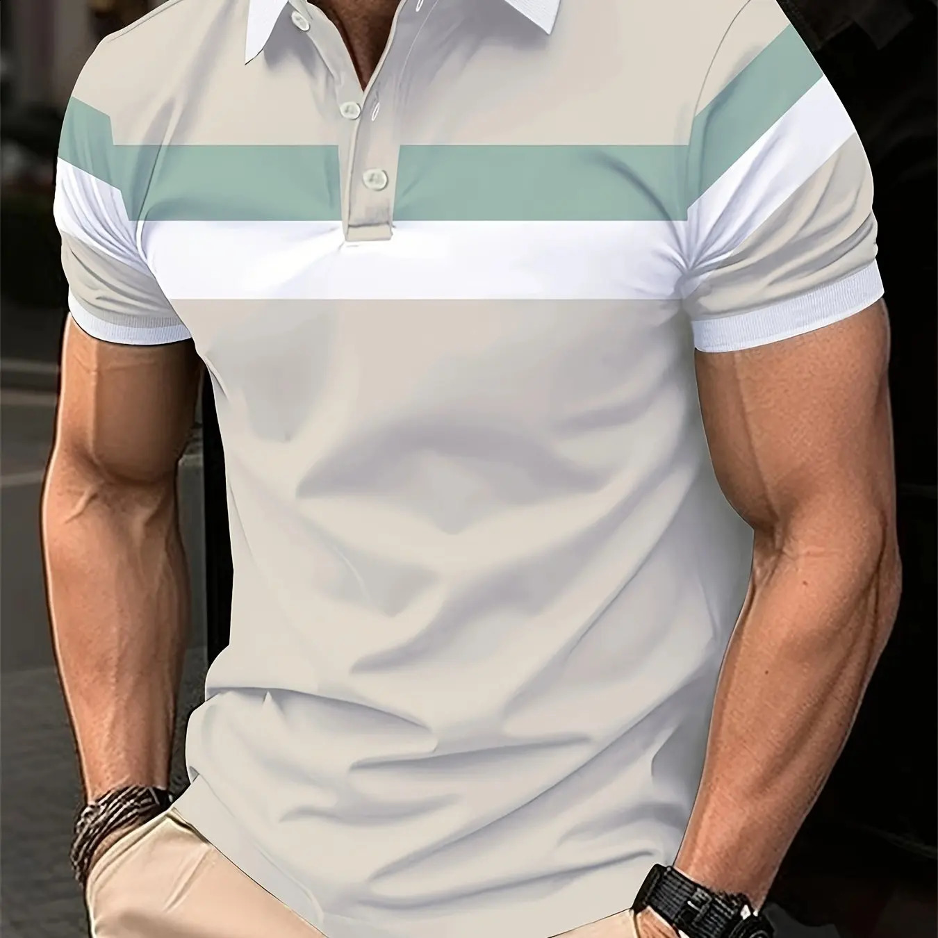 Business Classics Mens Polo T Shirt Summer Print Short Sleeve Golf Wear Casual Buttons Pullover TShirt Male Oversized Clothing 240810