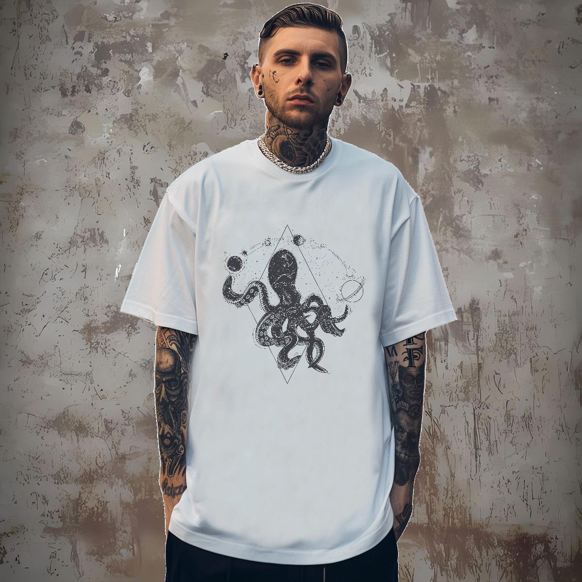 Cool Man T Shirts octopus Short Sleeve Soft Casual Beach Oversized 4XL 230g Cotton Tshirt for Man Woman New Designer Tees Shirts