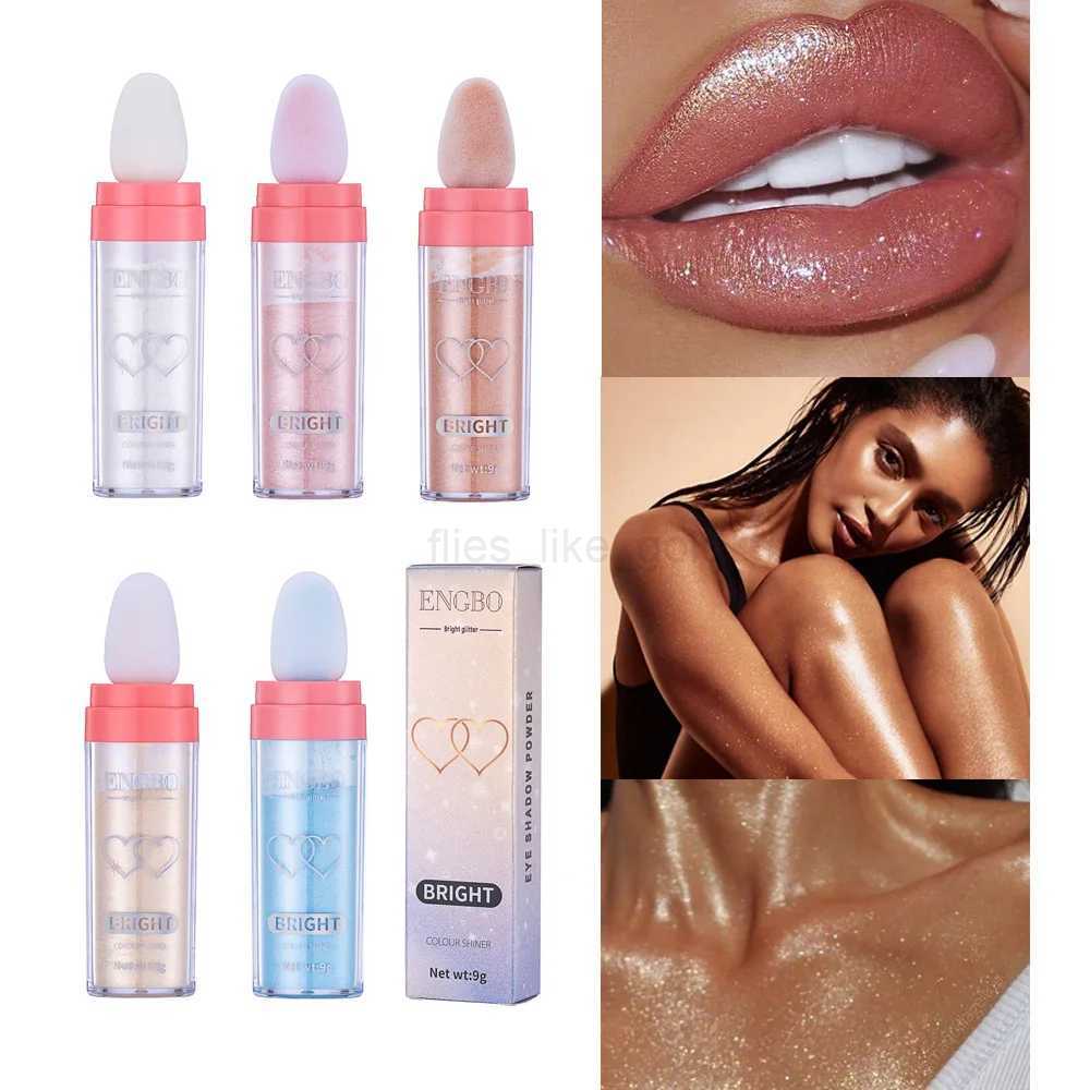 Body Glitter Facial and Body Highlight Powder Sponge Head High Fairy Glitter Powder Bright Makeup Stick W240812