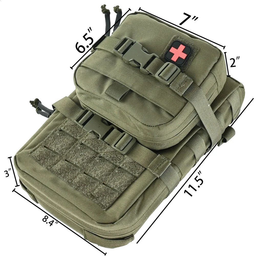 Mini hydration bag 2in1 detachable IFAK patch MOLLE hunting 240810