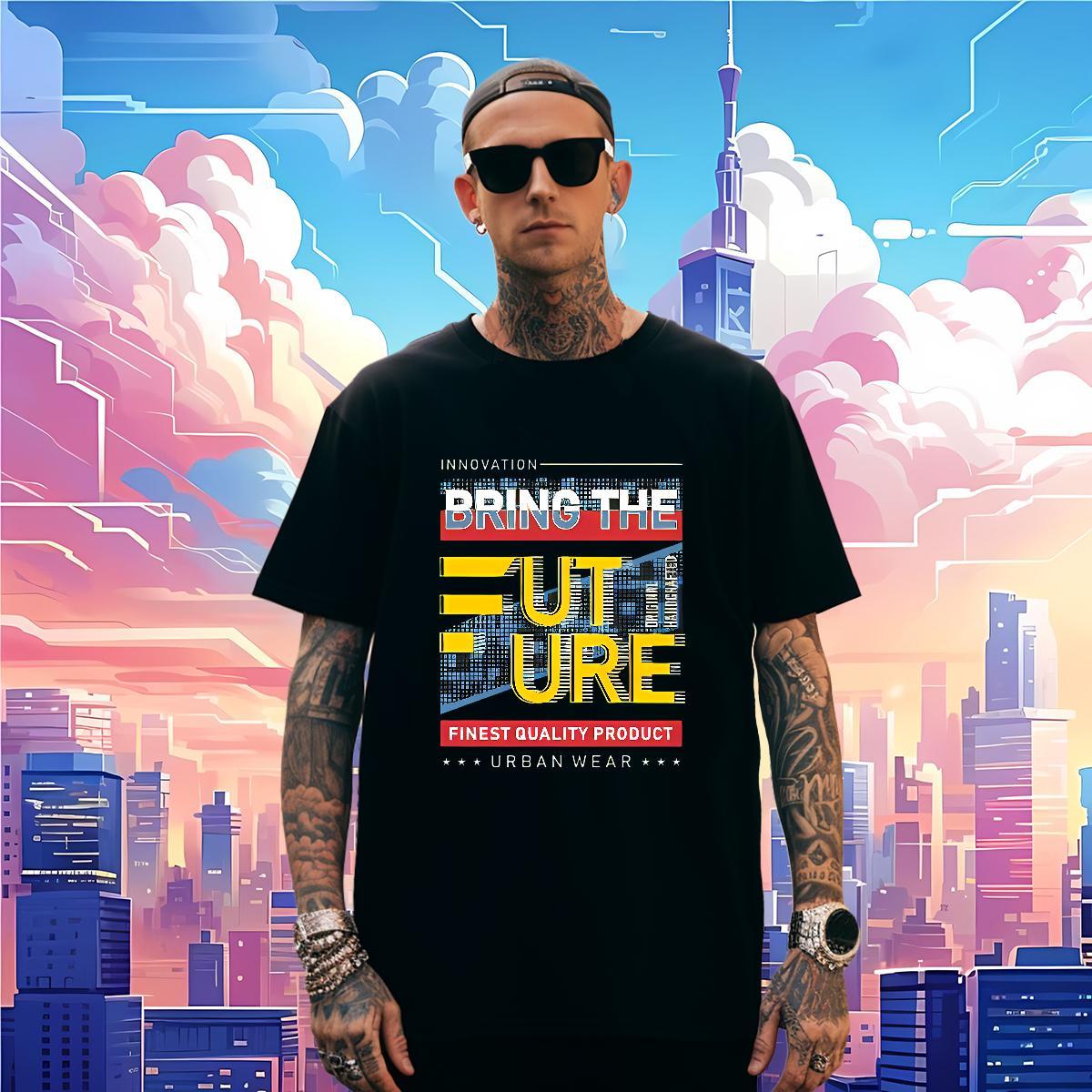 Comfortable Tshirts letter 100% Cotton 230g Outdoor Round Neck Short Sleeve T Shirts Men Customized Print Stylist Polos