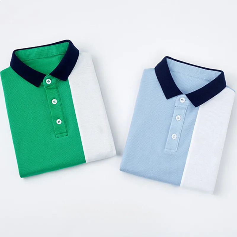 Boys School Uniform Polo Shirt Spring Autumn Kids Casual Long Sleeve Tops For Teenager Childrens 4-15 Years Clothes 240810
