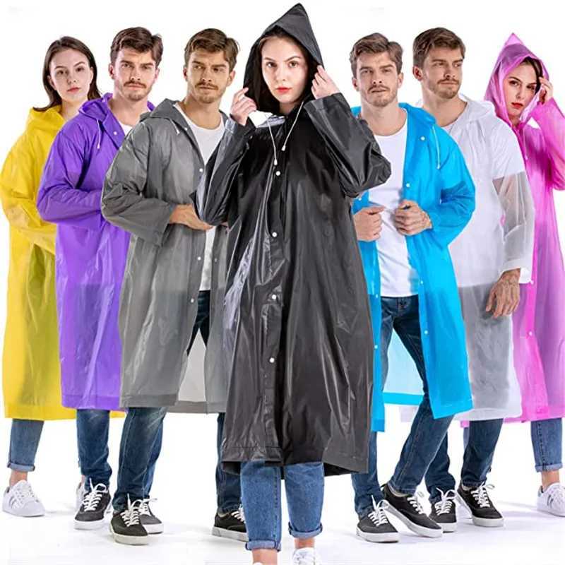 EVA Long Raincoat Unisex Male Women Rain Coats Poncho Suit Jacket Tourist Bike Ladies Running Hooded Hiking Rainwears Waterproof Y240810