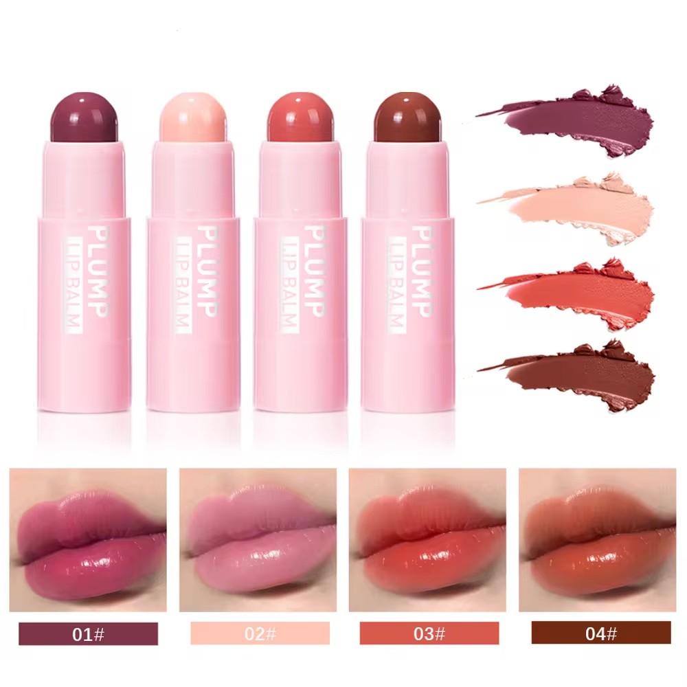 Gloss Ibcccndc Power-Full Plump Hydrating Balm Pink Plumping Lipstick Long Lasting Moisturizing Lip Care