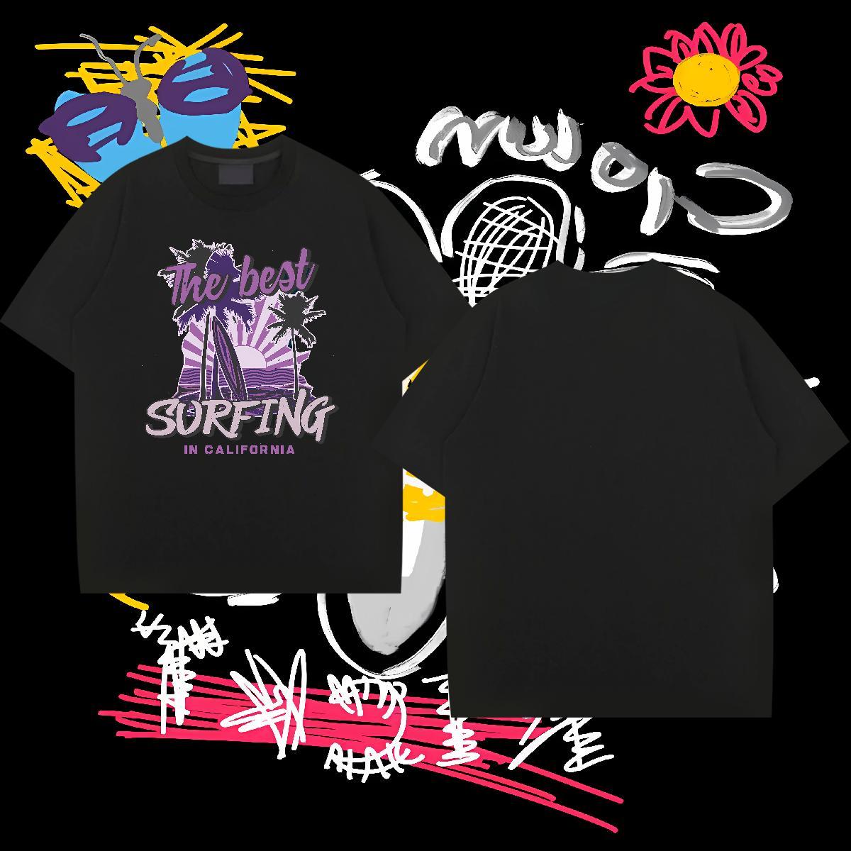 2024 DIY T-Shirts tree Clothings 230g Cotton Daily Wear Brand Skull Breathable Short Sleeve Men Tees