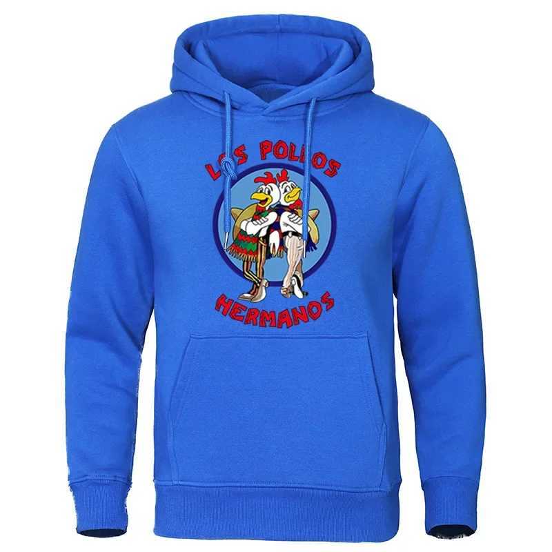 Mens Hoodie Loose Large Letter Printed LOS POLLOS Hermanos Mens Sports Shirt Chicken Brothers Pulling Warm HoodieW240724