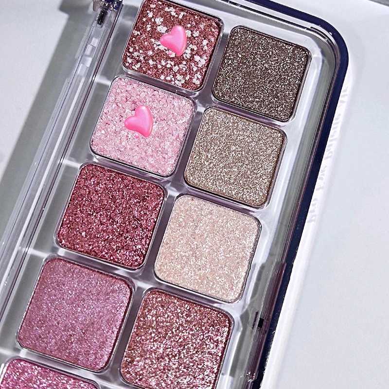 Flash Diamond Peach Kumquat Eyeshadow Palette Nude Pink Purple Eye Pearl Glitter Shadows Korean Charming Contour Eyes Make UpCL240812