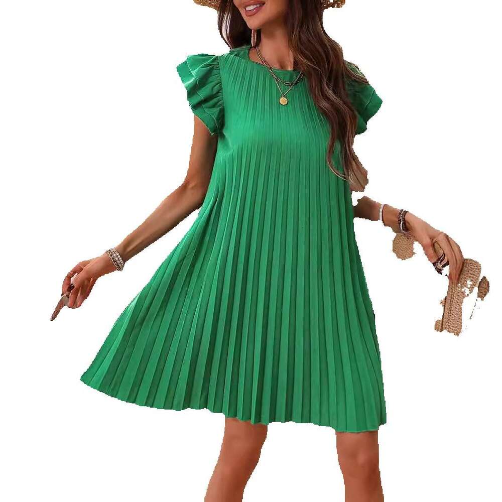 Solid Ventilation Womens Tiktok 2024 Spring/summer Elegant Solid Color Dress Chiffon Floral Dress Autumn Dress Women Loose Sexy Short Novelty Silk Dre