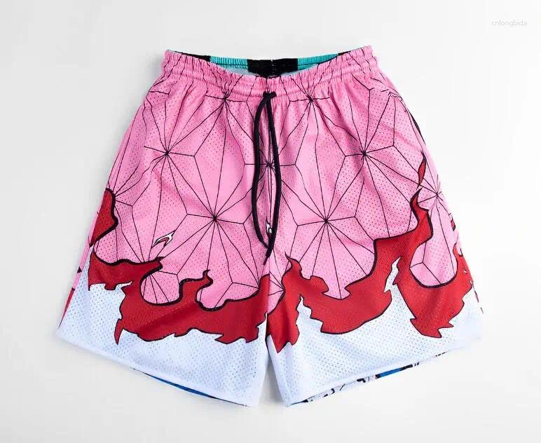 Men's Shorts Anime Devil Fruit 3D Print Manga Gym Fiess Mesh Quick Dry Sports Short Pants Breathable Summer Unisex