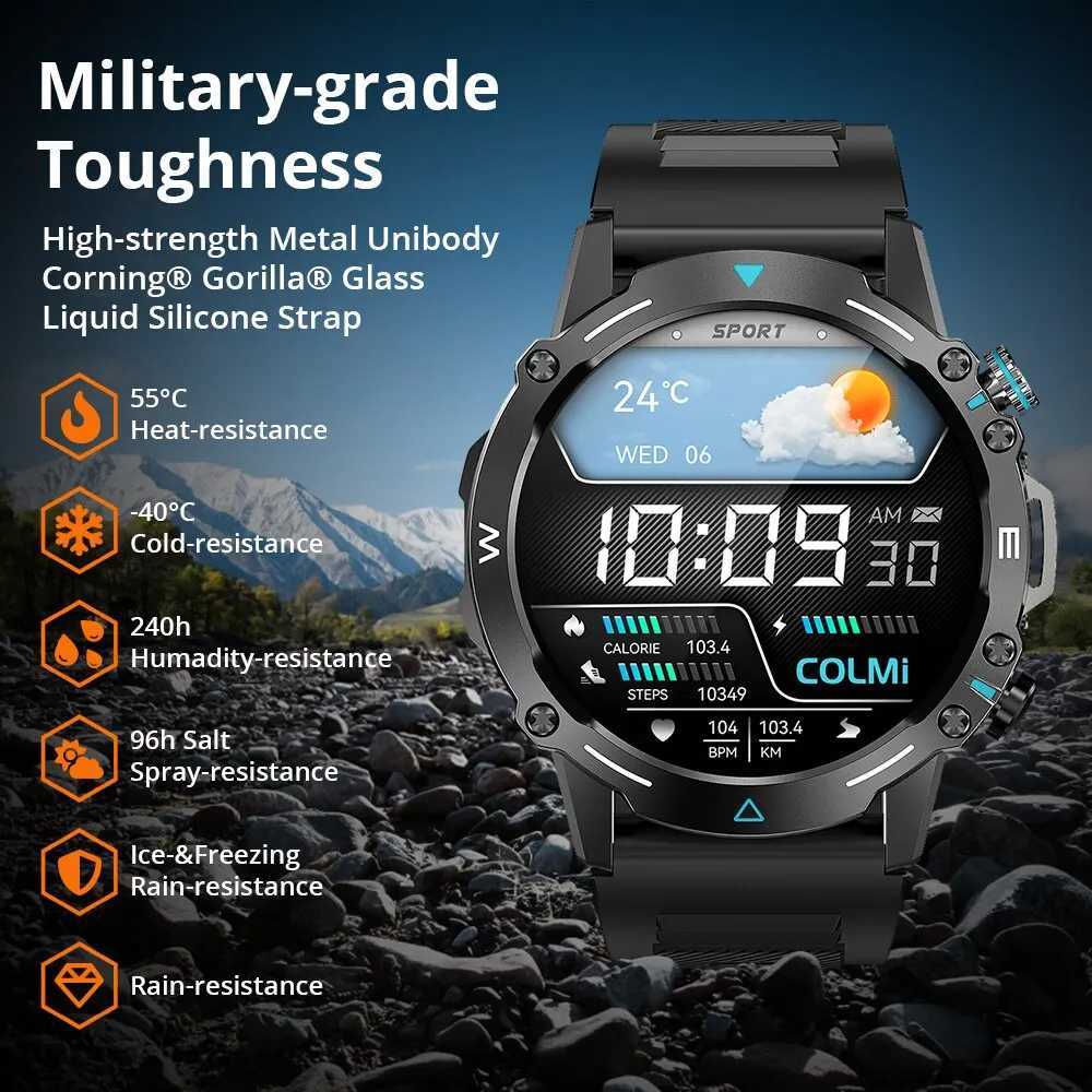 COLMI M42 smartwatch with 1.43-inch AMOLED display and 100 sport mode voice call. Mens military grade rugged watch X2412261
