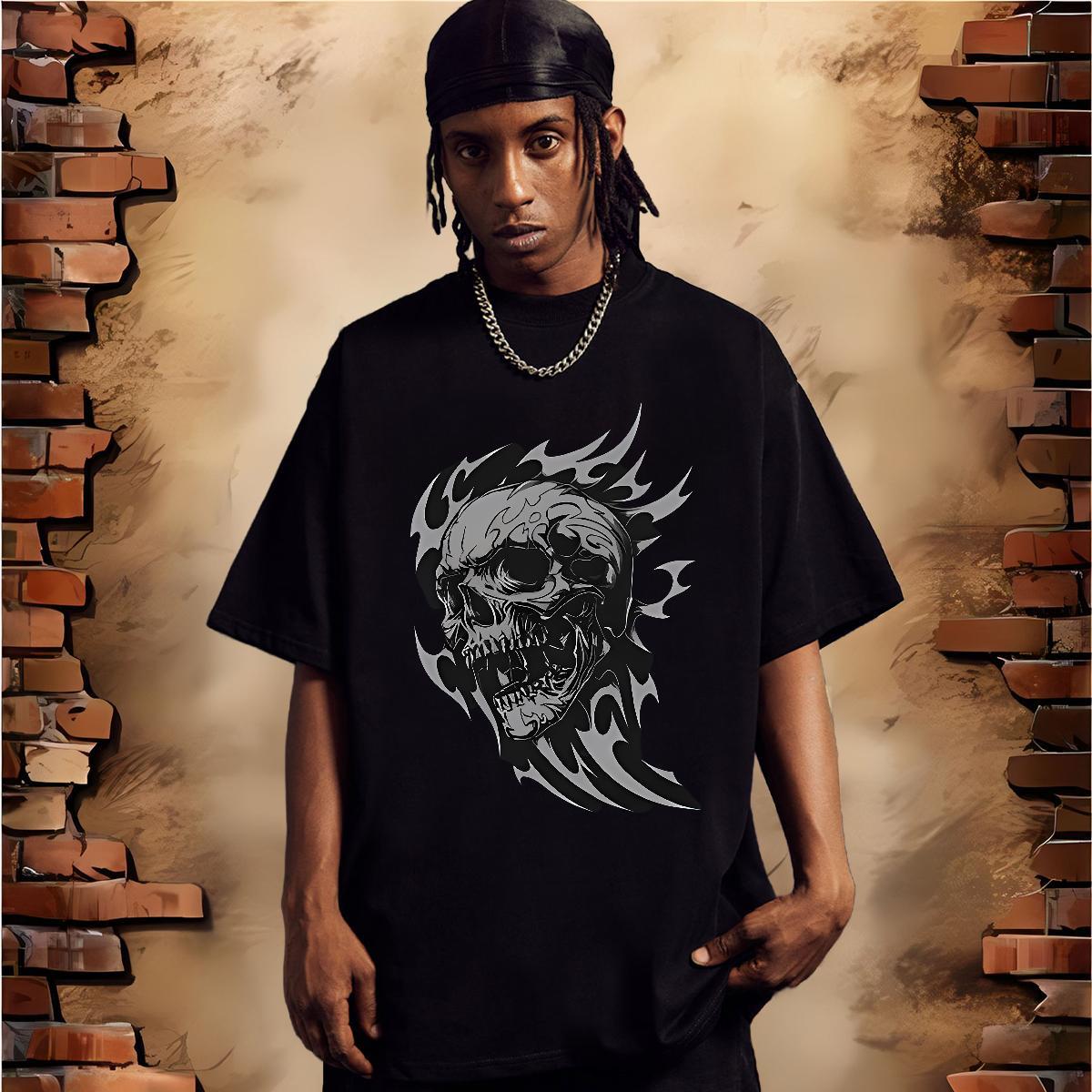 Customized T-Shirts halloween Clothings 100% Cotton 230g Street wear Hip Hop Cool Design DIY Short Sleeve Soft Men Clothes T-Shirt