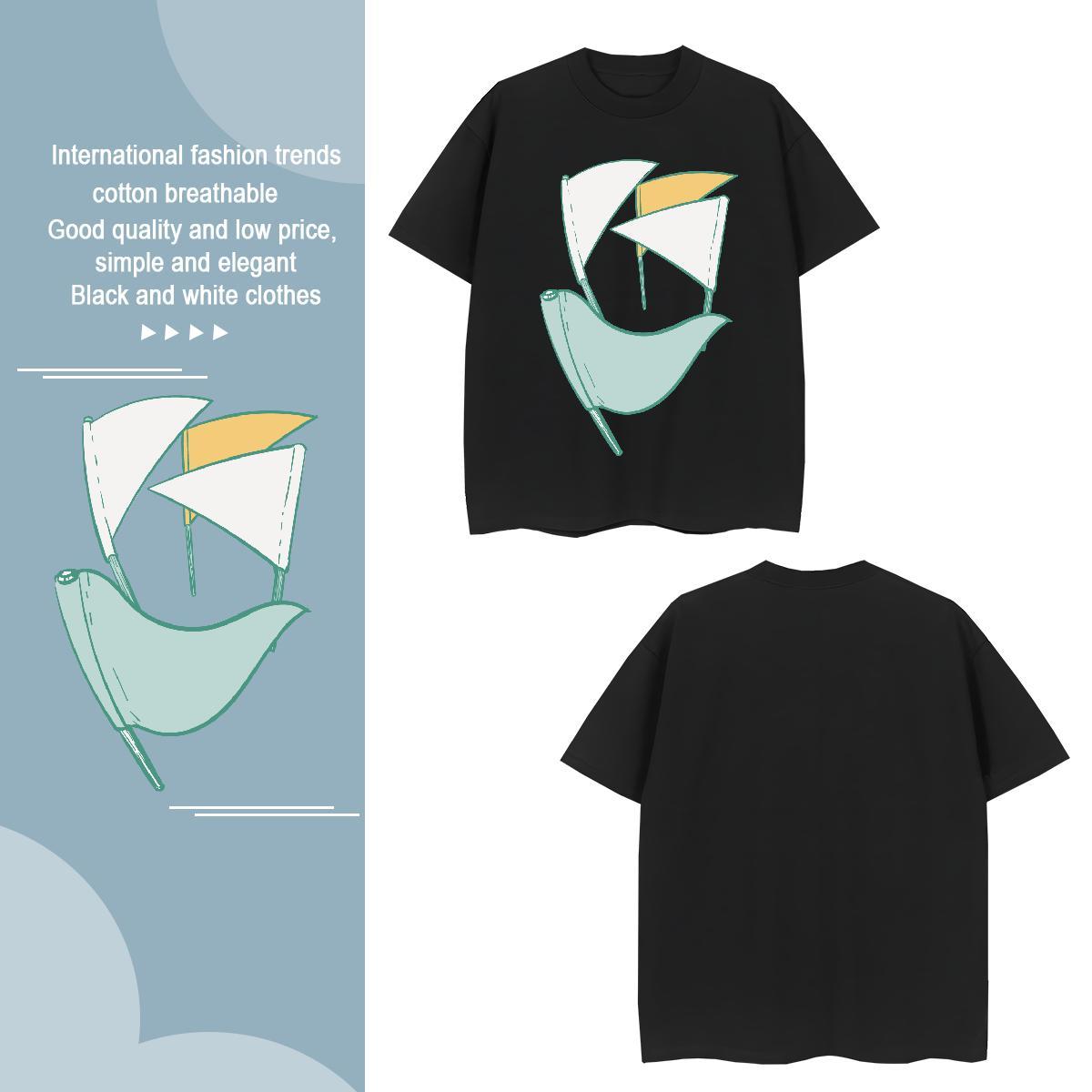 Classic Men Clothes T-Shirt tool 230g Pure Cotton Street Casual Crew Neck Breathable T-Shirts Cartoon Printing L-4XL DIY Tshirts