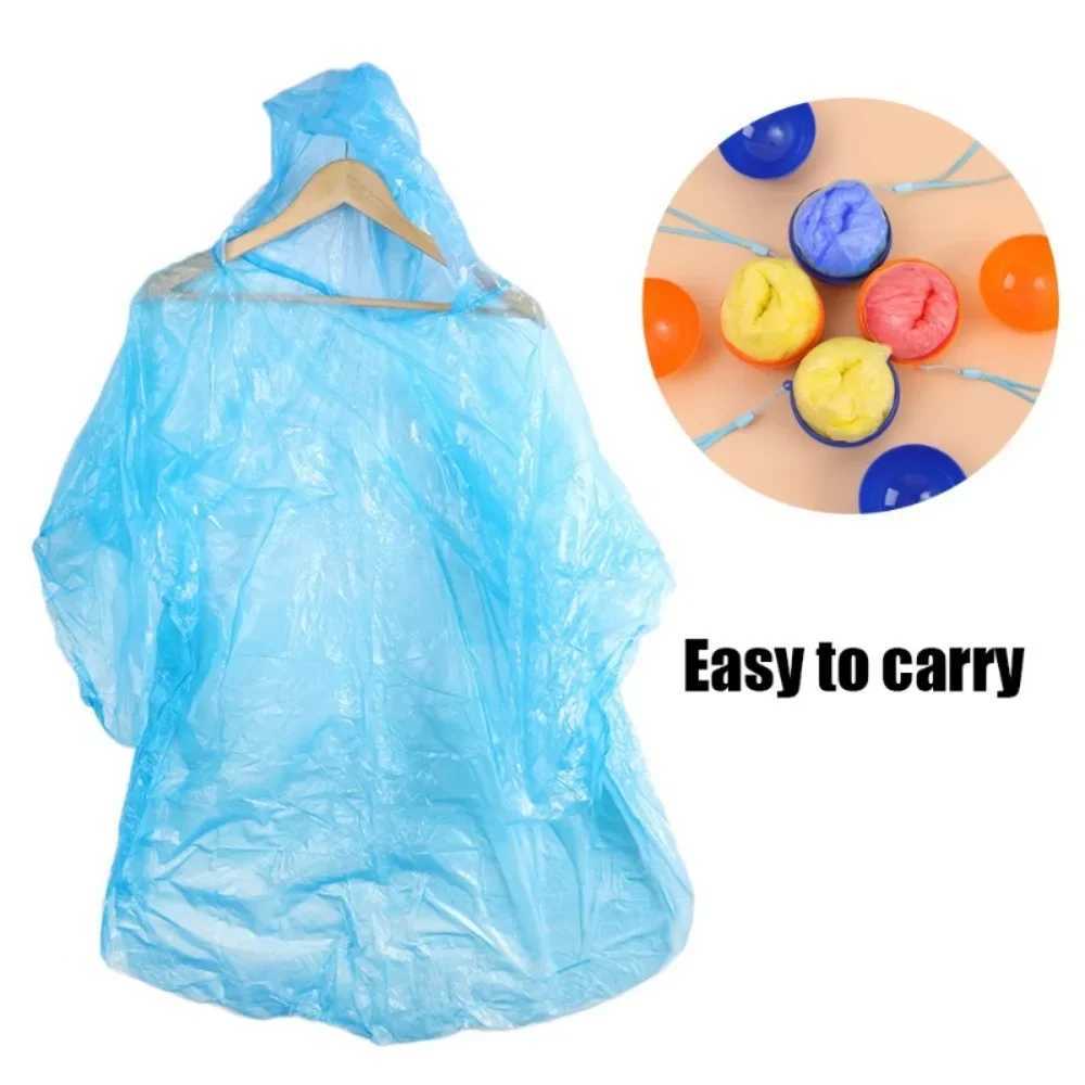 Portable Raincoat Ball for Kid Adults Disposable Thick Emergency Waterproof Rainwear Suitability Traveling Camping Outdoor Sport Y240810