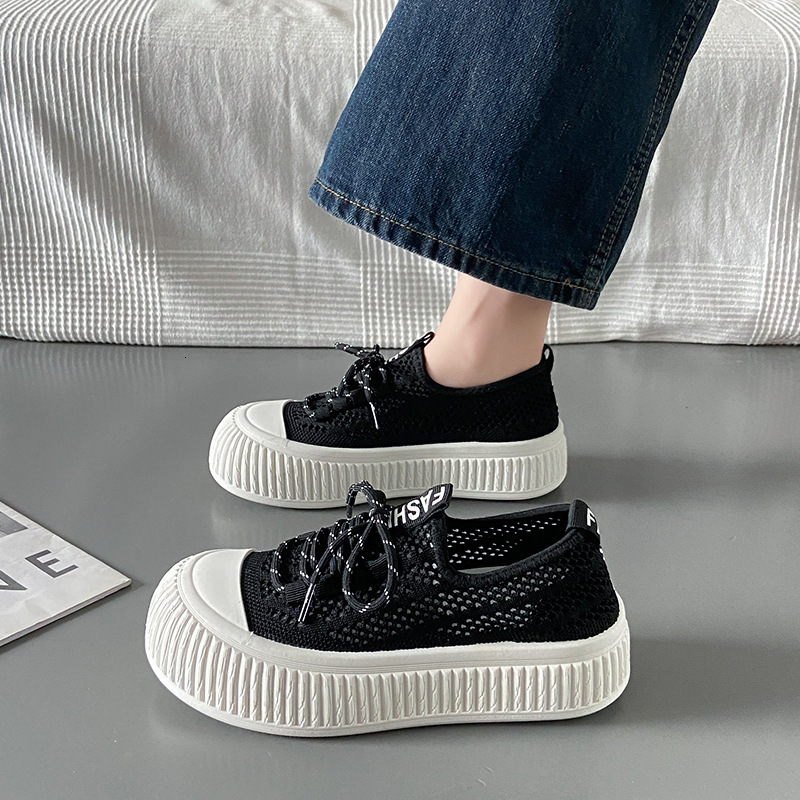Ddmysports Summer New Ollow Sock Breathable Student Big Ead Instagram Korean Edition Little White Shoes DT Outdoor