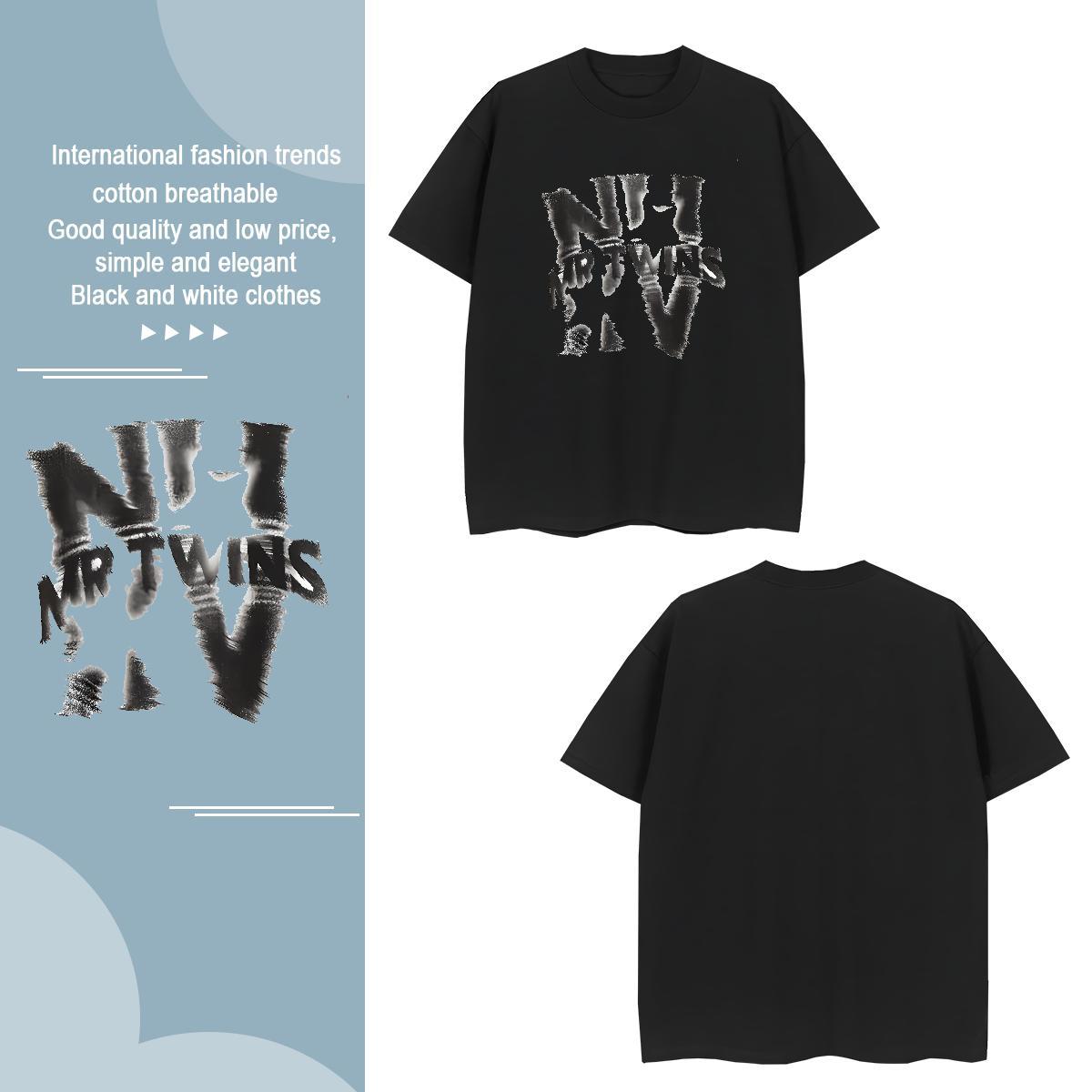 Fashion Design 230g Pure Cotton T Shirts Men letter Sports Casual Mens Tshirts Tops Shirt Breathable Crew Neck Classic Custom Printed
