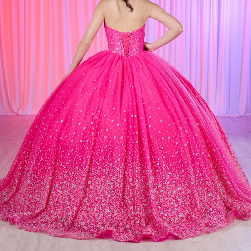 Rose Red Glitter Quinceanera Dresses Off The Shoulder Beads Crystal Tull Princess Sweet 16 Dress vestidos 15 de xv anos
