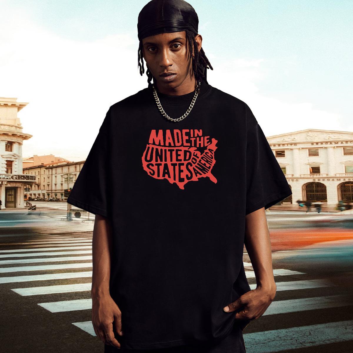 DIY Customized T shirt letter Polos 230g Pure Cotton Street Wholesale Floral Print Crew Neck Tshirts