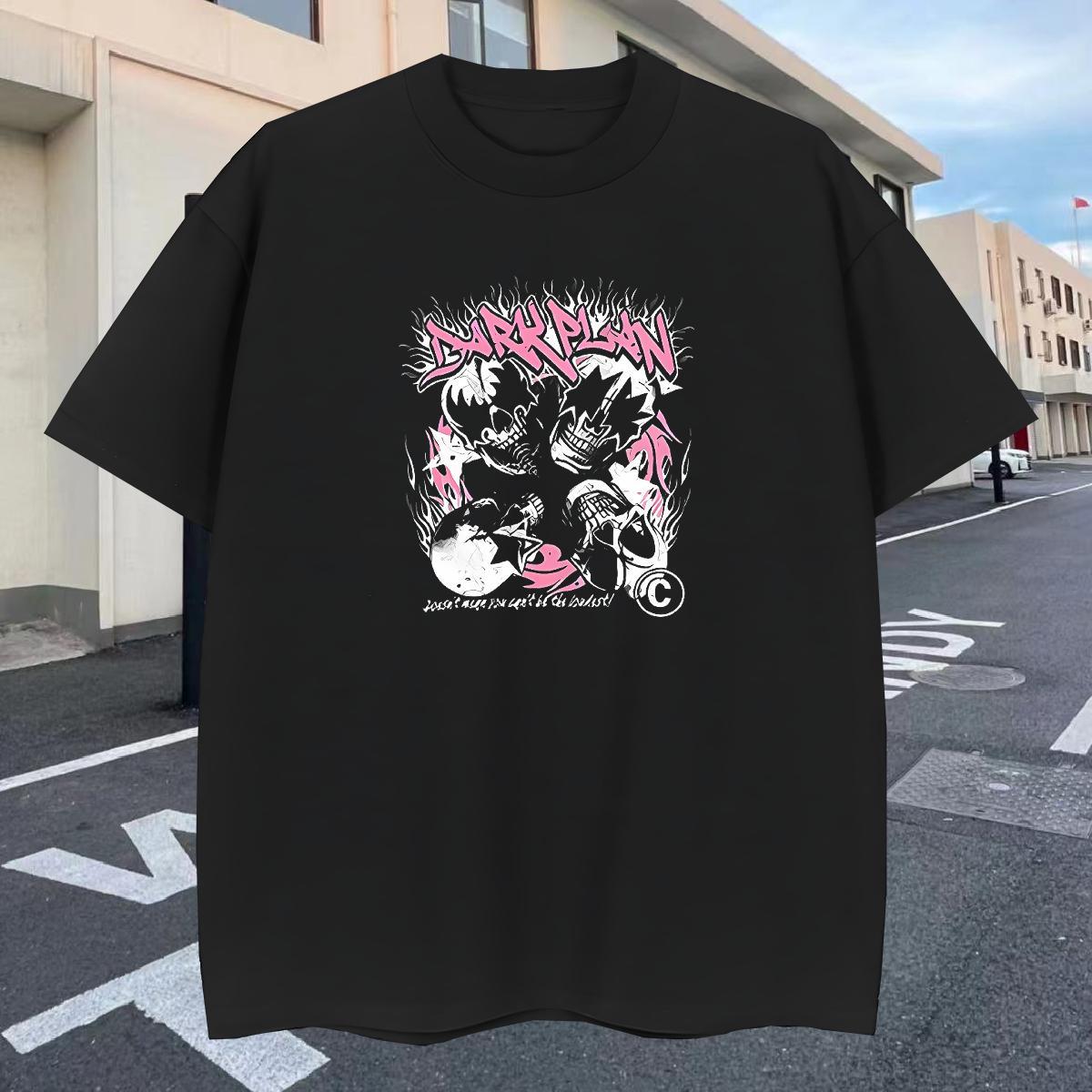 Factory Direct T-Shirts for Men skull Tee Shirt 100% Cotton 230g Beach Classic Custom Anime Short Sleeve Soft Mens Tshirts