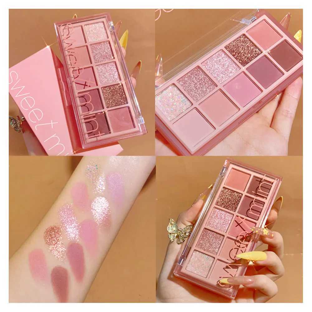 10 Colors Eyeshadow Pearly Matte Earth Color Eyeshadow Palette Shiny Sequins Eye Shadow Eye Pigments Long Lasting MakeupCL240812