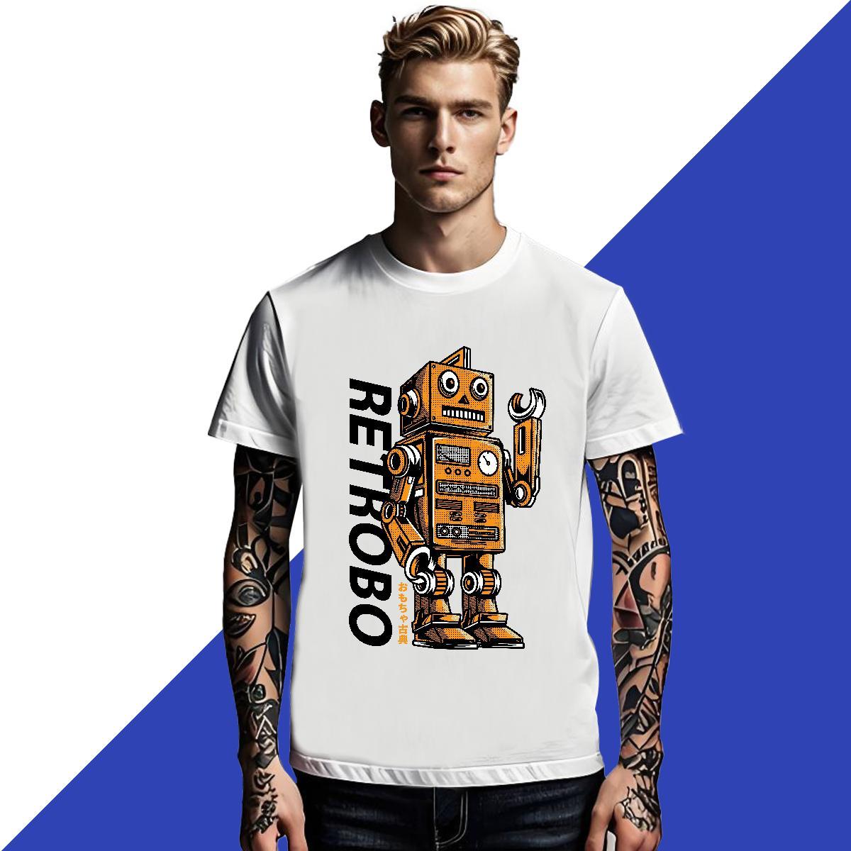 Popular Couples T Shirts Sport 100% Cotton 230g Custom Printing Breathable Crew Neck robot T shirt Brand Tops