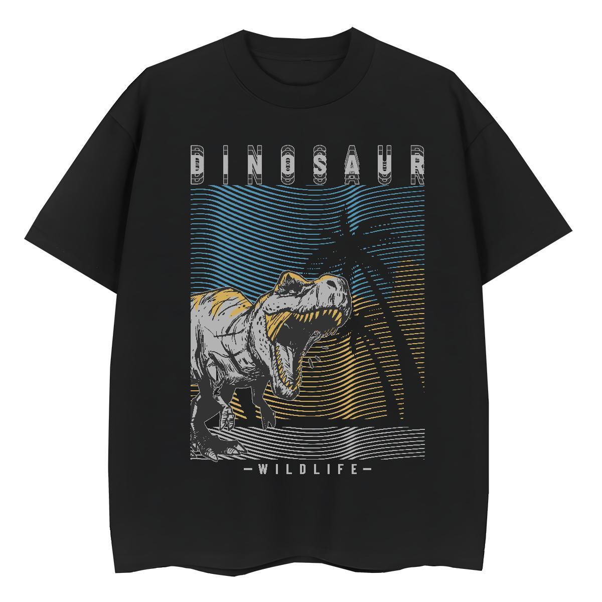 Free Shipping Mens T Shirts dinosaur Pure Cotton Street Wear Anime 100% Cotton 230g Couples T Shirts Factory Direct Tshirts