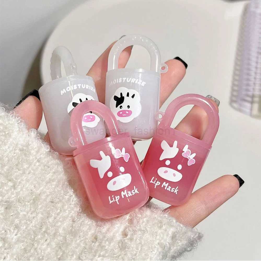 Cute Little Bucket Lip Mask Moisturizing Lips Care Jelly Colorless Lip Balm Refreshing Non-Sticky Clear Lip Primer Gloss MakeupXJ240812