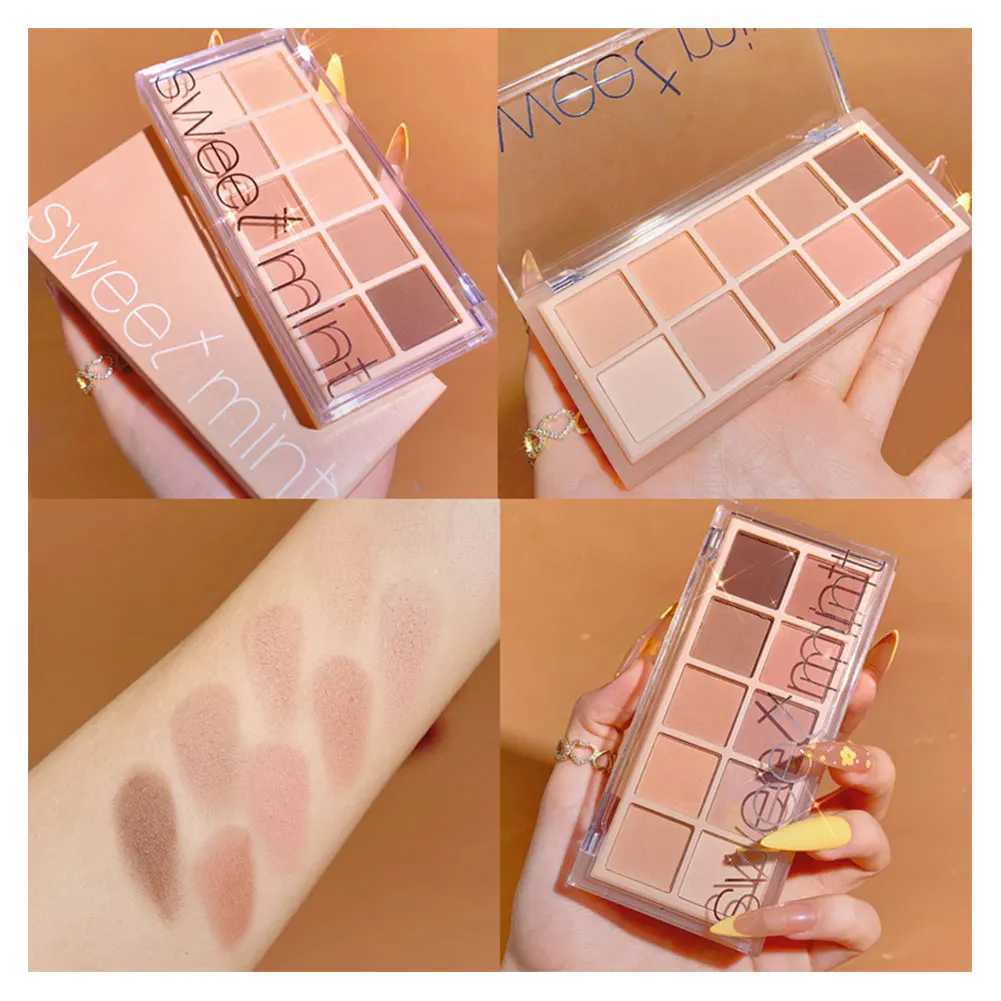 10 Colors Eyeshadow Pearly Matte Earth Color Eyeshadow Palette Shiny Sequins Eye Shadow Eye Pigments Long Lasting MakeupCL240812