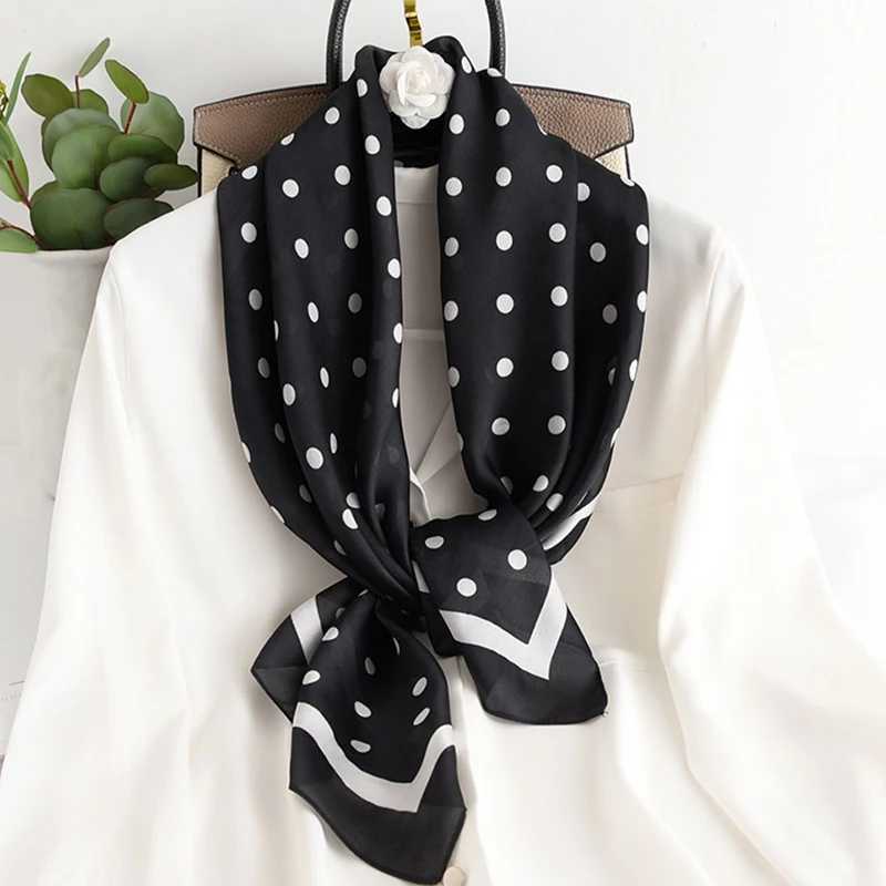 Spring Scarf Womens Luxury Design Scarf Silk Smooth Scarf Soft Muslim Headband Shawl Beach 90x90cm W240810