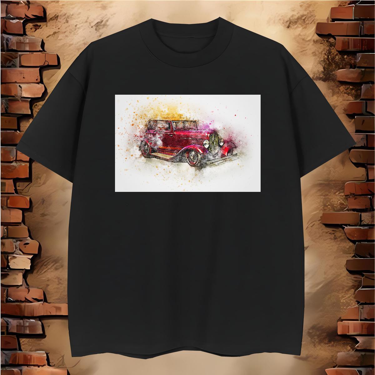 Wholesale Tshirt for Man Woman car 230g Pure Cotton Daily Outfit Breathable Short Sleeve Mens T Shirts Cartoon Printing L-4XL Designer Fashion Tees