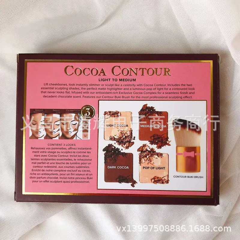4 Colors Eyeshadow Palette with Brush Facial Contouring Highlight High Quality Female Cosmetic Cute Makeup Palette for WomenCL240812