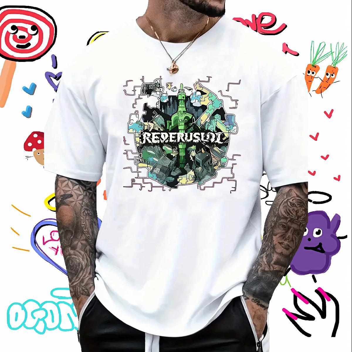 Fashion Casual 230g Pure Cotton T Shirt For Man letter Anime Printing Street Men Clothes T-Shirt Wear Breathable Crew Neck Free Shipping Floral Print