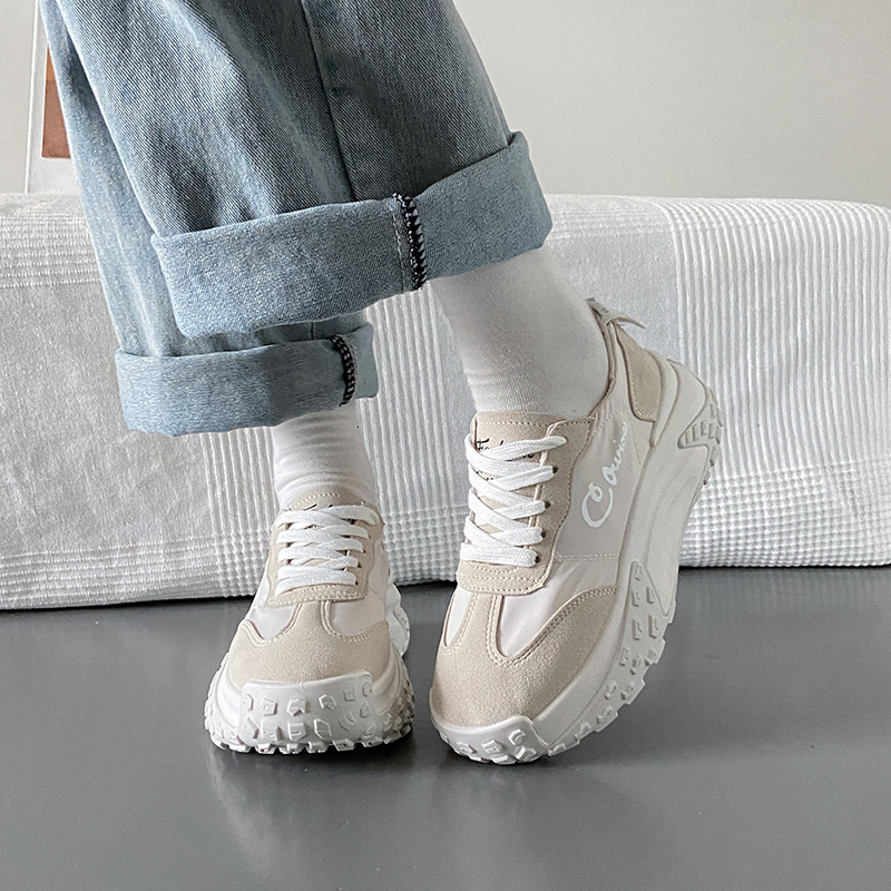 Ddmysports Summer New Thick Sole Pine Cake Umbrella Cloth Breathable And Versatile Dad Instagram Korean Casual Shoes W Outdoor