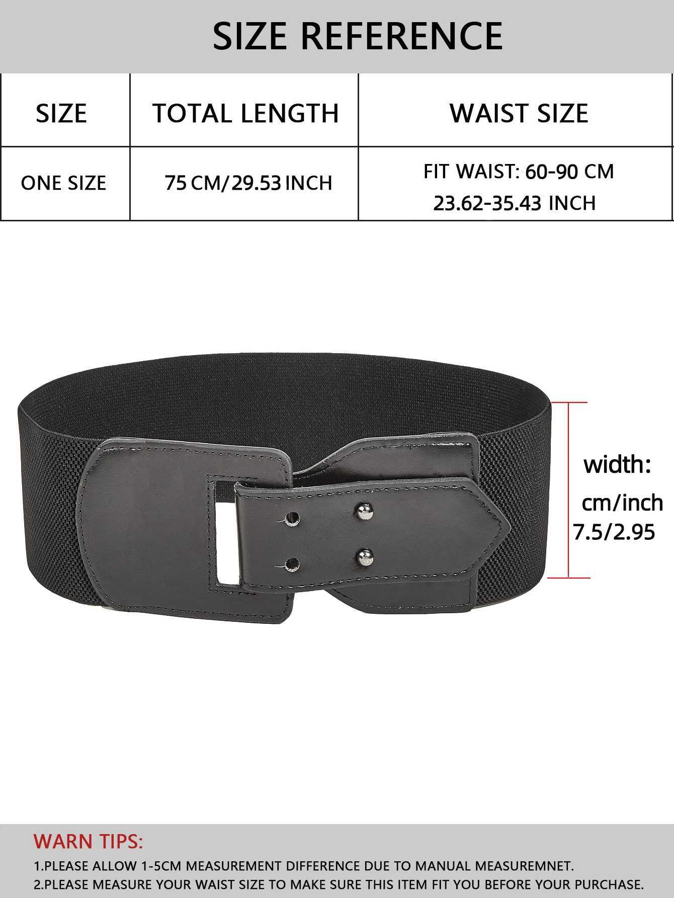 Belts Black Elastic Belts For women Girdle Folding Pu Buckle Fashion Innovation Dress Ladies Waist decorative Accessories Corset Y240810QDLF