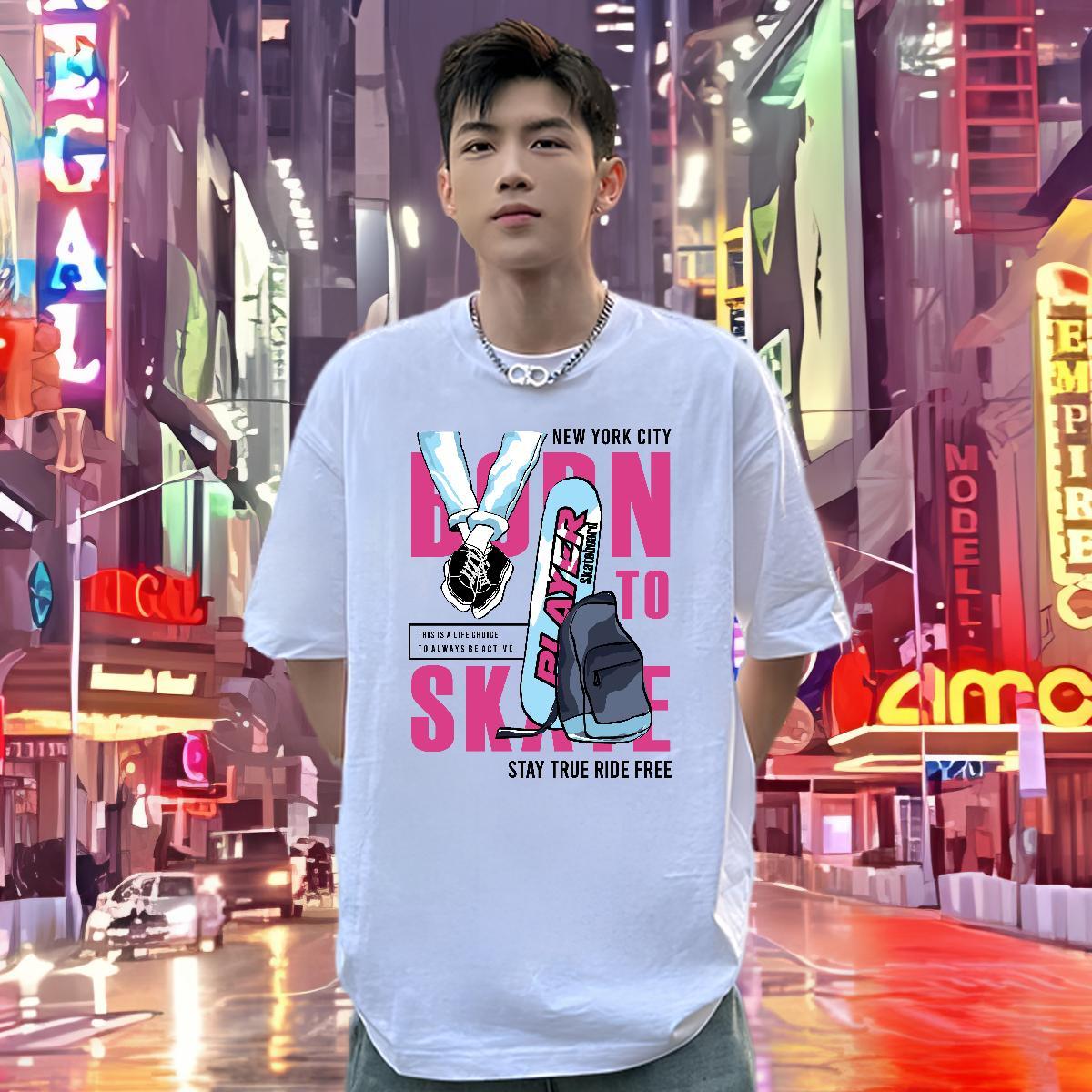 Brand Man T Shirts letter Tees 230g 100% Cotton Beach Wholesale Anime Breathable Short Sleeve Tshirt for Man Woman