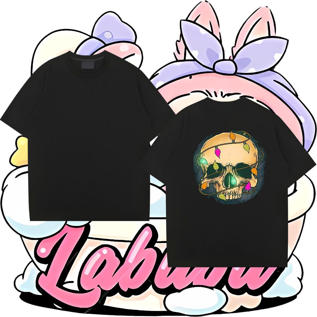 New Arrival Mens T Shirts skull Clothings 230g Cotton Outdoor Loose Oversized 4XL Breathable Crew Neck Mens Tshirts