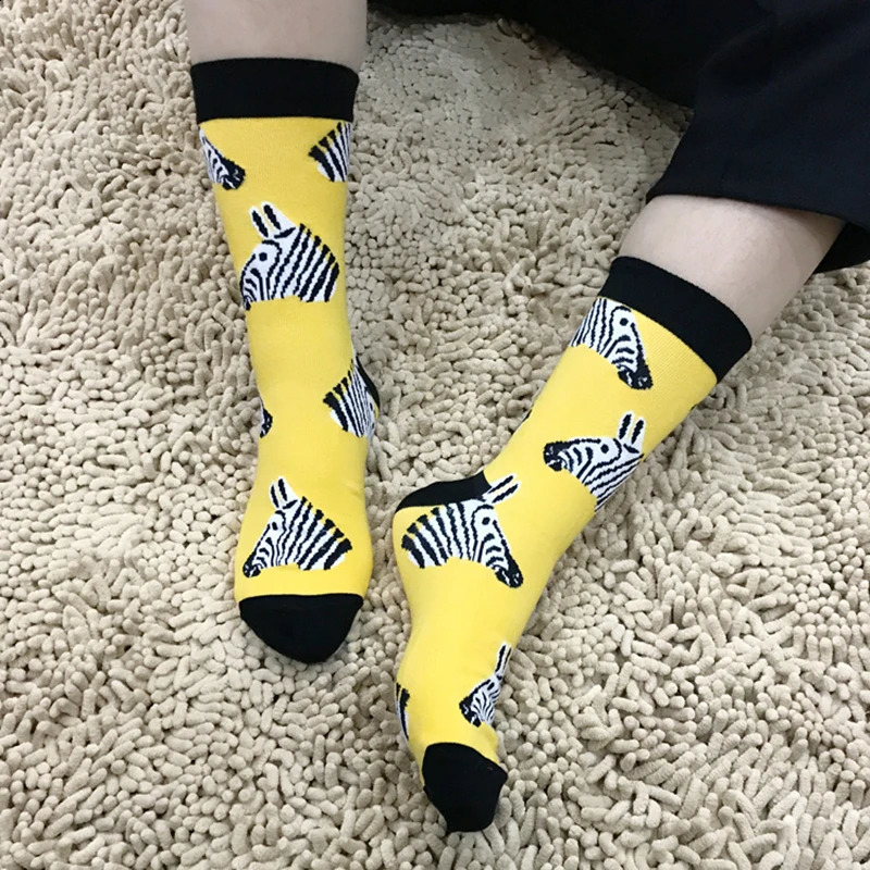 Classic Men Socks Funny Casual Business Dress Crew High Quality Socks Color Compression Happy Cotton Socks for Men 240812