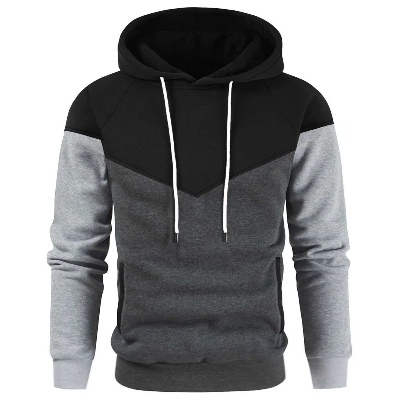 Popular autumn and winter contrasting color down jacket suitable for mens warmth. 2024 autumn and winter pull-out hoodieW240724