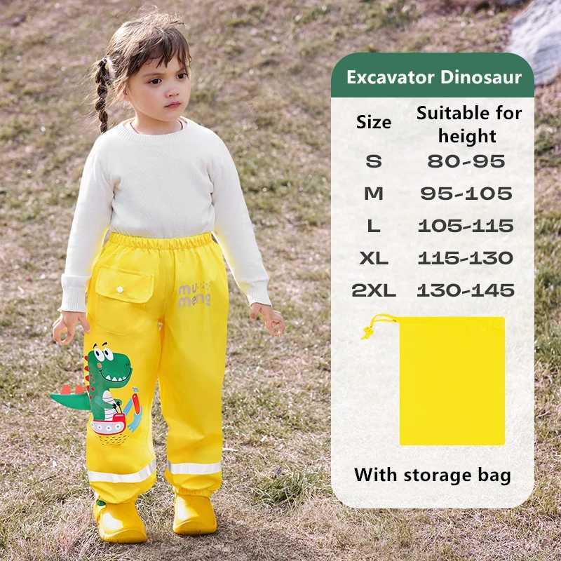 Cartoon Dinosaur Style Kids Rain Pants Boys And Girls Students Kids Waterproof Pants Fashion Children Rain Pants Y240810