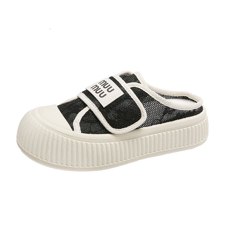 Ddmysports Summer Alf Tuo Korean Edition Breathable Slippers Female Students Thick Sole Casual Versatile Tall White Shoes C Outdoor