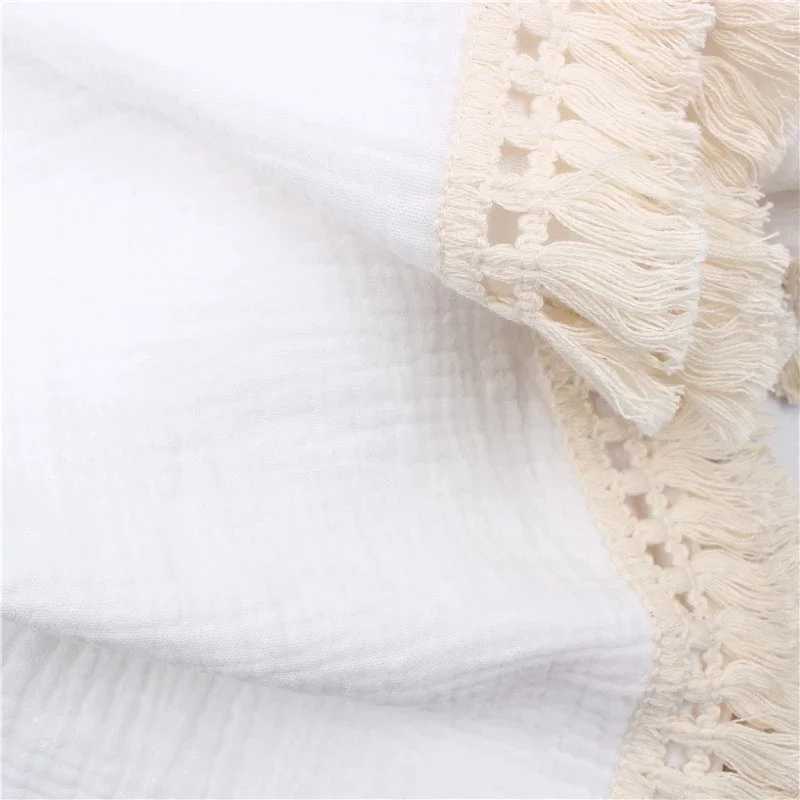 Newborn baby tassel receiving blanket plain cotton baby blanket baby edge baby blanket baby bed cover baby bed coverW240810